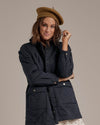 Long Quilted Coat Navy