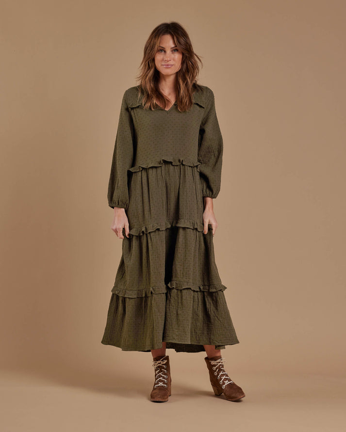 Mabel Dress Army - Mike & Jojo Baby Boutique