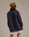 Long Quilted Coat Navy