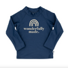 Baby/Kid's UPF50+ Long-Sleeve 'Wonderfully Made' Swim Shirt | Navy