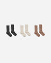 Ribbed Socks 3 pk Mocha/Natural/Black