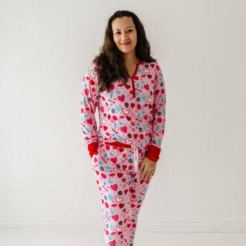 Gray Sweet Valentine Women's Bamboo Pajama Set - Mike & Jojo Baby