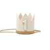 Linen and Beige Felt Crown