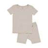 Short Sleeve Toddler Pajama Set in Khaki