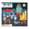 Pop-out and build outer space playset