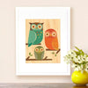 Print on Wood Owl Trio 11"x14" Matted