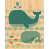 Print on Wood Whale Baby 11"x14" Matted