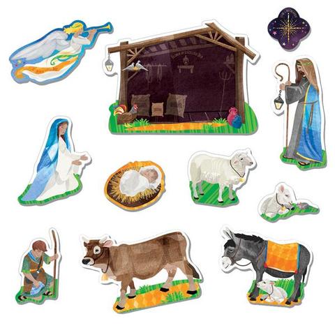 Wee Believers Nativity Magnet Set with 11 illustrated magnetic pieces for storytelling