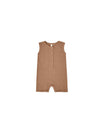 Ribbed henley romper | clay